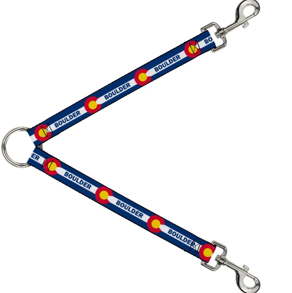 Dog Leash Splitter - Colorado BOULDER Flag Blue/White/Red/Yellow