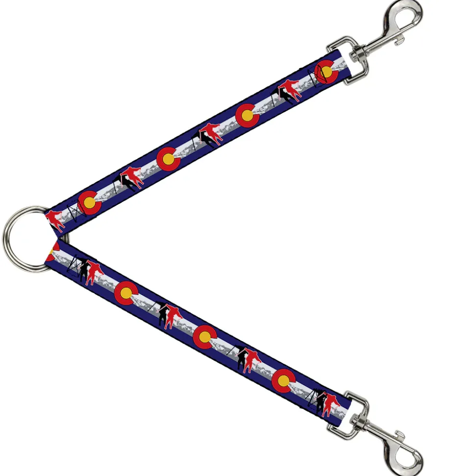 Dog Leash Splitter - Colorado Skier1 Red/Mountains