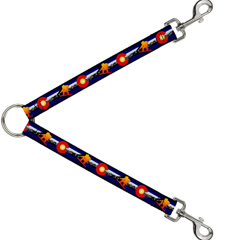 Dog Leash Splitter - Colorado Snowboarder3 Orange/Mountians