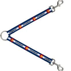 Dog Leash Splitter - Colorado STEAMBOAT Flag Blue/White/Red/Yellow