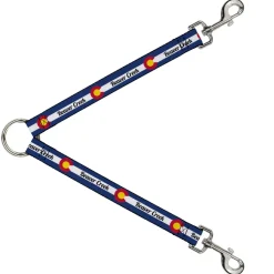 Dog Leash Splitter - Colorado BEAVER CREEK Flag Blue/White/Red/Yellow
