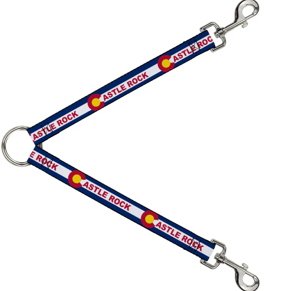 Dog Leash Splitter - Colorado CASTLE ROCK Flag Blue/White/Red/Yellows