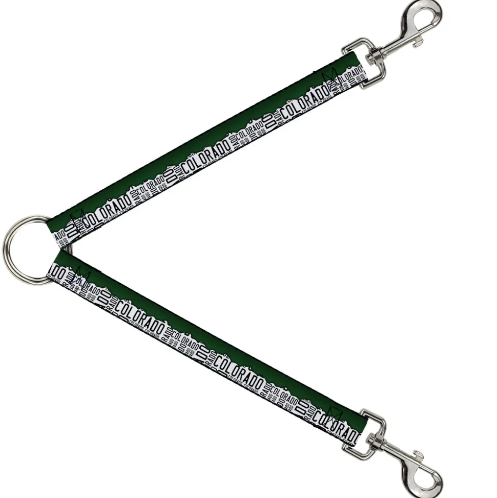 Dog Leash Splitter - Colorado Mountains Green/White/Gray Text