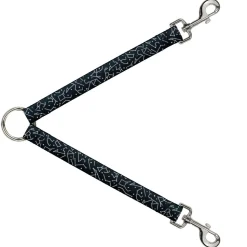 Dog Leash Splitter - Constellations Scattered Midnight Blue/White