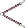 Dog Leash Splitter - Corset Lace Up w/Bow Black/Red