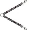 Dog Leash Splitter - Corset Lace Up w/Bow Red Plaid/Black