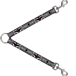 Dog Leash Splitter - Corset Lace Up w/Bow Red Plaid/Black