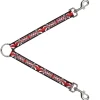 Dog Leash Splitter - Corset Lace Up w/Bow Red Plaid/Red