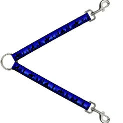 Dog Leash Splitter - Cowboy/Coyote Silhouettes/Western Landscape Blues/Black