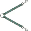 Dog Leash Splitter - Cross Repeat Leopard Turquoise/Pink