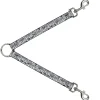 Dog Leash Splitter - Crosses Assorted Distressed White/Black