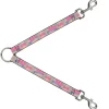 Dog Leash Splitter - Crown Princess Oval Baby Pink/Baby Blue