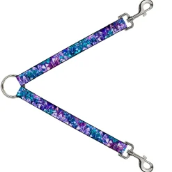 Dog Leash Splitter - Crystals2 Blues/Purples