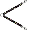 Dog Leash Splitter - Cupcake Sprinkles Black/Multi Color