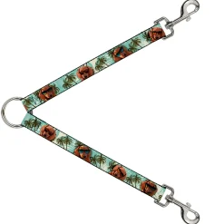 Dog Leash Splitter - Dachshund in Shades w/Palm Trees