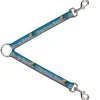 Dog Leash Splitter - DAYTONA BEACH Script/Sun/Palm Trees Blue Fade/Yellow/Oranges/Green
