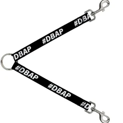 Dog Leash Splitter - #DBAP Hash Tag Text Black/White