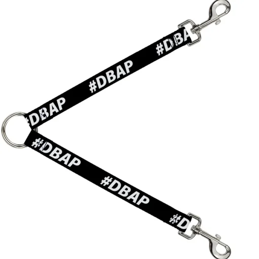 Dog Leash Splitter - #DBAP Hash Tag Text Black/White