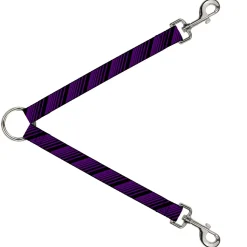 Dog Leash Splitter - Diagonal Stripes Purples