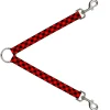 Dog Leash Splitter - Diagonal Buffalo Plaid Black/Red