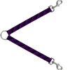 Dog Leash Splitter - Diagonal Stripes Black/Purple