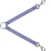Dog Leash Splitter - Diagonal Stripes Pastel Blues