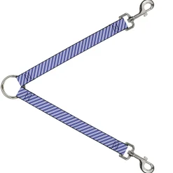 Dog Leash Splitter - Diagonal Stripes Pastel Blues