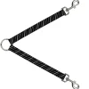 Dog Leash Splitter - Diagonal Stripes Scribble Gray/Black