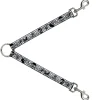 Dog Leash Splitter - Diamonds White/Gray w/Skulls