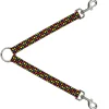 Dog Leash Splitter - Diamonds Black/Multi Neon