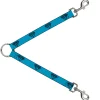 Dog Leash Splitter - Diamond Sketch Turquoise/Black