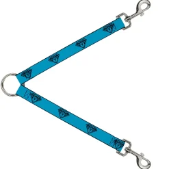 Dog Leash Splitter - Diamond Sketch Turquoise/Black