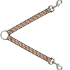 Dog Leash Splitter - Diamond Plaid Grays/Orange