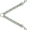Dog Leash Splitter - Diamonds White/Multi Color
