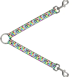 Dog Leash Splitter - Diamonds White/Multi Color