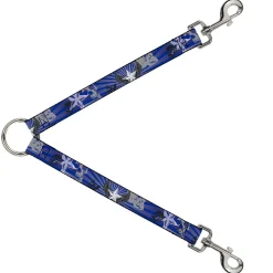 Dog Leash Splitter - Die Hard Skulls & Stars1 Blue/Grays
