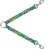 Dog Leash Splitter - Dinosaur Superhero Baby Blue