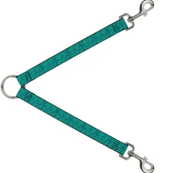 Dog Leash Splitter - Ditsy Floral Teal/Light Teal/Teal