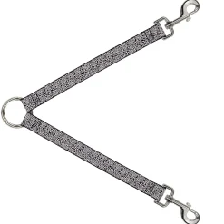 Dog Leash Splitter - Ditsy Floral Black/White/Red