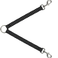 Dog Leash Splitter - Dog Bone Black/White