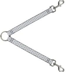 Dog Leash Splitter - Dog Bone White/Black