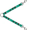 Dog Leash Splitter - Dog House & Bone Turquoise/Brown