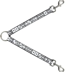 Dog Leash Splitter - Dominos Black/White/Black