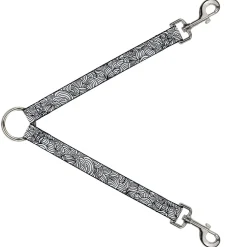 Dog Leash Splitter - Doodle1 White/Black