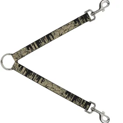 Dog Leash Splitter - Doodle1/Paint Drips Cream/Black