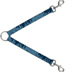 Dog Leash Splitter - Doodle1/Paint Drips Blues