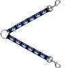 Dog Leash Splitter - Dopey Eyes Black/Baby Blue/Purple