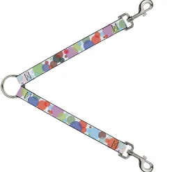 Dog Leash Splitter - Dots White/Transparent Multi Color