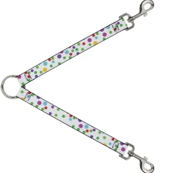 Dog Leash Splitter - Dots/Grid White/Gray/Multi Color