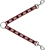 Dog Leash Splitter - Double SWAG Black/White/Red Stripe